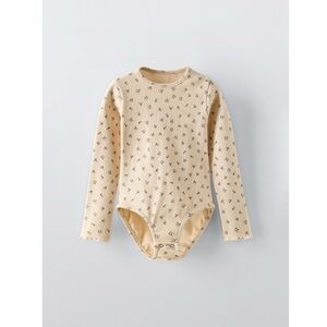 ZARA Floral Ribbed Bodysuit (Size 3-4 years)